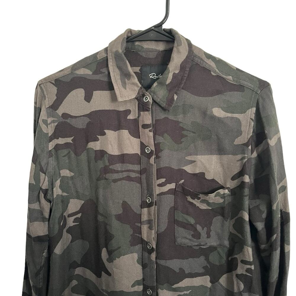 Rails Evereve Jordan Forest Camo Button Down Flan… - image 6
